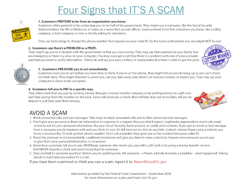 Four signs that it's a scam!