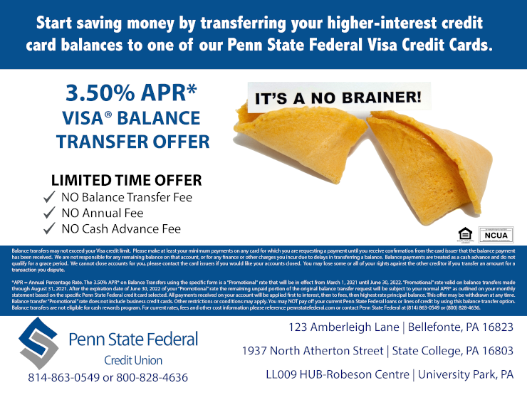 Penn State Federal 1st Lien Home Equity Loans!